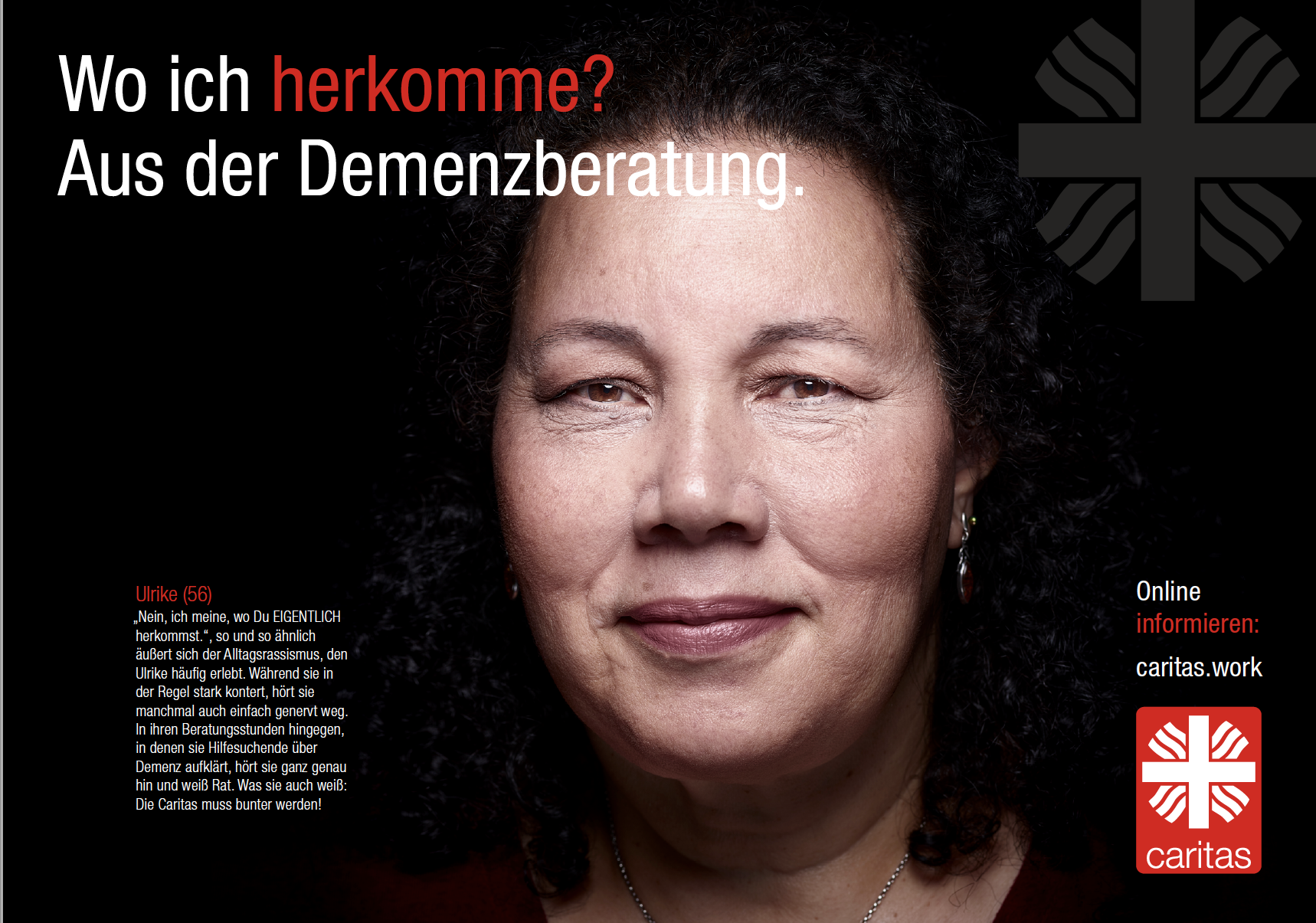 Die Caritas zeigt Gesicht Kampagnenmotiv // Die Caritas zeigt Gesicht